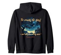 He Counts The Stars And Calls Them All By Name Psalm 147:4 Zip Hoodie