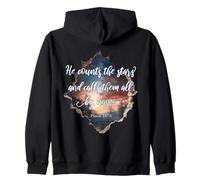 He Counts The Stars And Calls Them All By Name Psalm 147:4 Zip Hoodie