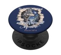 He Counts the Stars Bible Verse Christian Wolf PopSockets Adhesive PopGrip