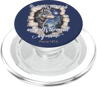 He Counts the Stars Bible Verse Christian Wolf PopSockets PopGrip for MagSafe