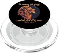 He Counts The Stars Psalm 147:4 Lion PopSockets PopGrip for MagSafe
