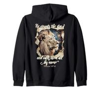 He Counts The Stars Psalm 147:4 Lion Zip Hoodie