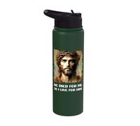 He Died for Me So I Live for Him Jesus Christ Happy Easter Stainless Steel Insulated Water Bottle
