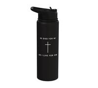 He Died for Me So I Live for Him - Minimalist Jesus Stainless Steel Insulated Water Bottle