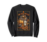 He Fills My Cup With Grace Cross Fall Sweatshirt