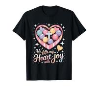 He Fills My Heart with Joy Christian Cross Love T-Shirt