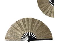 he Hand Fan Largefold Fans for Boots on The Ground Hand Fan,Large Clack Fans with Laser Colors./ (A2)