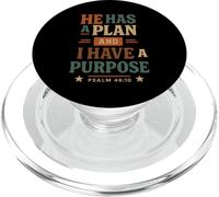 He Has A Plan Psalm 46 10 - Vintage Bible Verse Christian PopSockets PopGrip for MagSafe