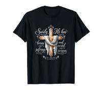 He Has Borne Our Suffering Bible Verse Cross Christian T-Shirt