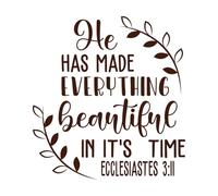 he has Made Everything on Wall Stickers 67.2x72cm Easy Installation Coffee