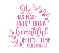 he has Made Everything on Wall Stickers 67.2x72cm Glass Stickers Pink