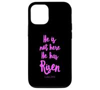 He Has Risen Bible Verse Scripture God Pray Luke 24:6 Pink Case for iPhone 12/12 Pro