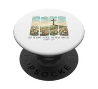 He Has Risen Easter Cross Matthew 28:6 Christian Faith PopSockets Adhesive PopGrip