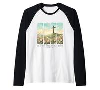 He Has Risen Easter Cross Matthew 28:6 Christian Faith Raglan Baseball Tee