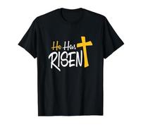 He Has Risen Easter Jesus Christian Religious Resurrection Value Graphic T-Shirt, Men, Black, XL