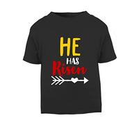 He has Risen Religious Easter Statement [EAST23] Short Sleeve Cotton Toddler t Shirt, 1-2 Years, Black