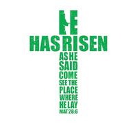He Has Risen Wall Stickers 68x90.2cm Multiple Size Options Green
