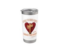 He Heals The Broken Hearted & Bandages Wounds Bible Verse Stainless Steel Insulated Tumbler