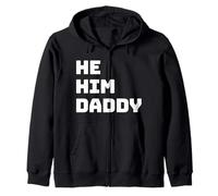 He Him Daddy Dom Daddy Man Bear Dom Top Gay Beard Pride Zip Hoodie
