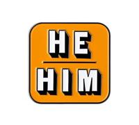 He Him Pronoun Enamel Lapel Pin Badge 2.8 x 2.8cm LGBTQ+ Pride Metal Brooch Inclusive Identity Accessory Gift