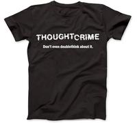 HE&HONP Men's 1984 Thought Crime George Orwell T-Shirt Black(X-Large)