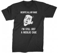 HE&HONP Skeletor Despite All My Rage Nicolas Cage Shirt Nic Cage Shirt T Shirt Men Loose(Large)