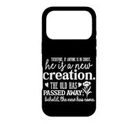 He is a New Creation Quote Floral Typography Encouragement Case for iPhone 17 Pro