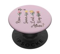 He is Alive Risen Lord Jesus Spring Women's Floral Easter PopSockets Adhesive PopGrip