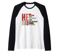 He is Dad Brave Like David Christian Dad - Faith Fathers Day Raglan Baseball Tee