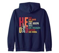 He Is Dad Brave Like David Christian Dad - Faith Fathers Day Zip Hoodie