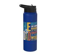 He is Dad Christian Dad Retro Blessed Father God Jesus Papa Stainless Steel Insulated Water Bottle