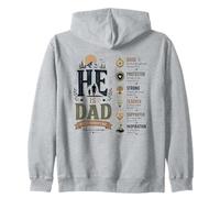 He Is Dad Guide Protector Strong Christian Father Design Zip Hoodie