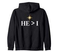 He Is Greater - Christmas Faith in the Dark Edition Zip Hoodie