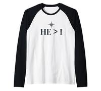 He is Greater - Light & Grace Edition Raglan Baseball Tee