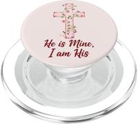 He Is Mine I Am His Christian Faith Love Cross Valentine PopSockets PopGrip for MagSafe