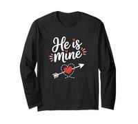 He Is Mine Love Arrow Heart Design Long Sleeve T-Shirt