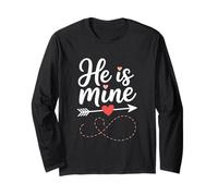 He Is Mine Love Arrow Heart Design Long Sleeve T-Shirt