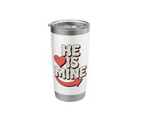 He is Mine Love Arrow Heart Design Stainless Steel Insulated Tumbler