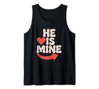 He Is Mine Love Arrow Heart Design Tank Top