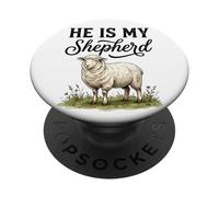 He Is My Shepherd Christian Faith Sheep Lamb Psalm PopSockets Adhesive PopGrip
