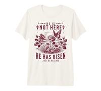 He is Not Here He Has Risen Christian Easter Floral Faith Premium T-Shirt