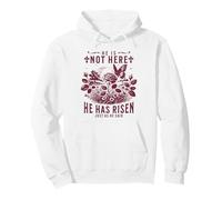 He Is Not Here He Has Risen Christian Easter Floral Faith Pullover Hoodie