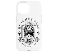 He is Not Here He Has Risen Jesus Christ God Retro Christian Case for iPhone 15