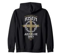 He Is Not Here He Has Risen Just As He Said Zip Hoodie