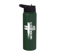 He is Not Here He Has Risen Matthew 28:6 Christian Easter Stainless Steel Insulated Water Bottle