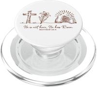 He Is Not Here He Has Risen Matthew 28:6 Line Art PopSockets PopGrip for MagSafe