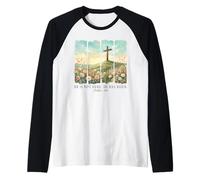 He is not here. He has Risen. Matthew 28:6 Raglan Baseball Tee
