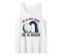 He is Not Here He is Risen Funny Rock Climbing Climber Tank Top