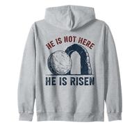 He Is Not Here He Is Risen Funny Rock Climbing Climber Zip Hoodie