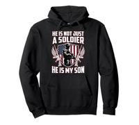 He Is Not Just a Soldier He Is My Son Military Family Pride Pullover Hoodie